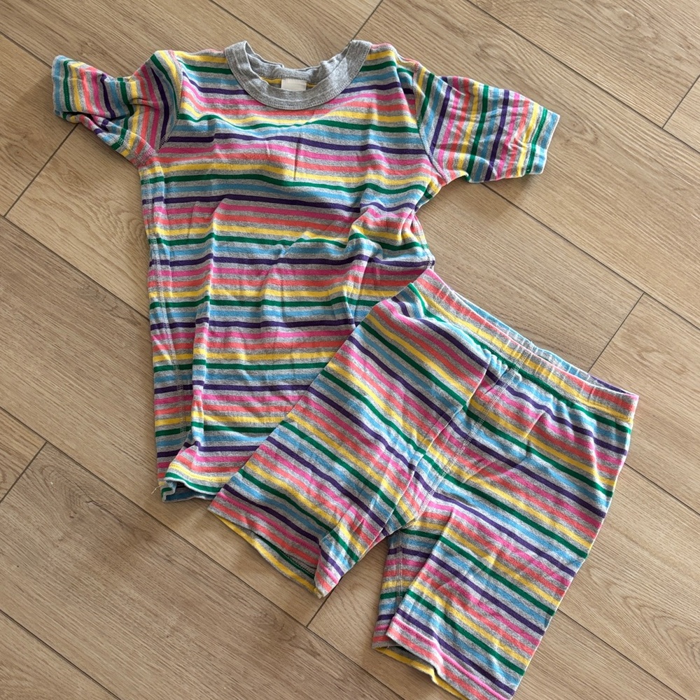 Colorful Striped Kids Pajamas size 14 girls cotton